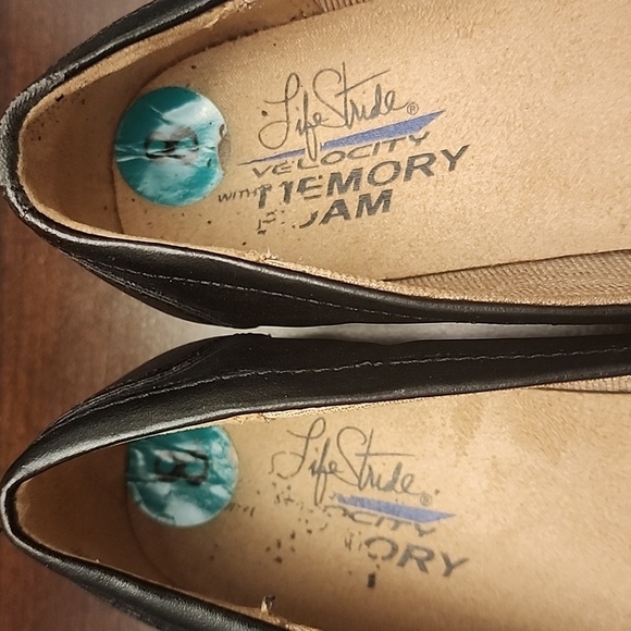Life Stride Velocity with Memory Foam black slip on loafer “vanity” flats Sz 8 - Picture 2 of 7